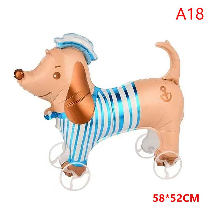 4D Cartoon Elephant Foil Balloon, Stand Walking Balloon with Wheel for Kids Birthday Party Baby Shower Decoration