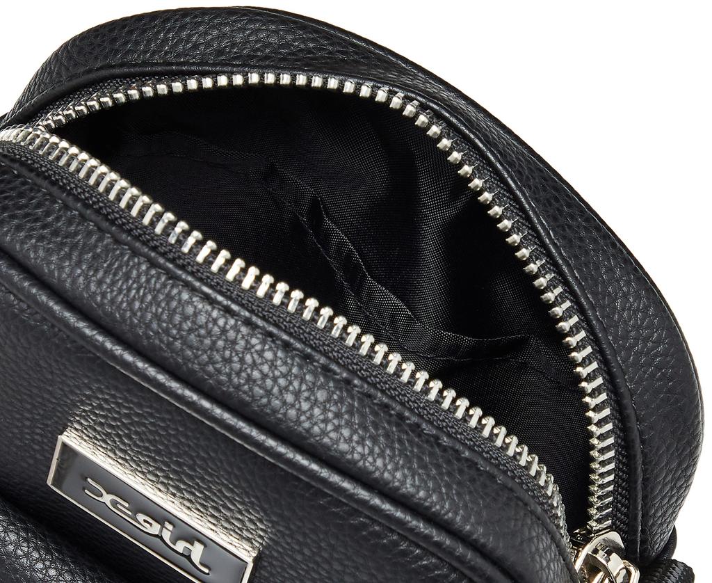 X-girl Faux Leather Flap Shoulder Bag, Women's, Black, Free Size