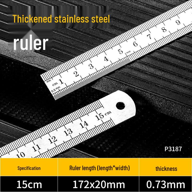 

Stainless Steel Ruler - High Precision, Thickened, 15cm/30cm/50cm, Durable 1 Meter Ruler Single