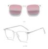 2181 Women's Polarized Magnetic Clip-On Dual-Use Prescription Glasses and Blush Gradient Sunglasses