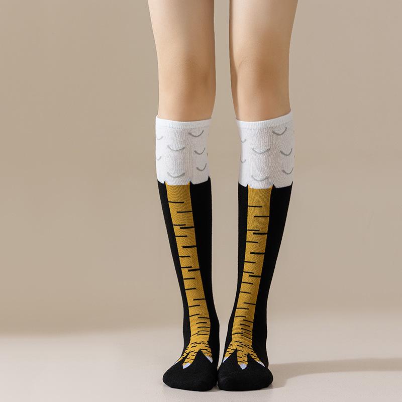 Girls' Funny Chicken Feet Over-the-Knee Socks for Trendy Home Fitness