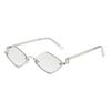 New Metal Half-frame Sunglasses, Fashionable Small Diamond-shaped Half-frame Sunglasses, Simple Literary Beach Sunglasses UV400