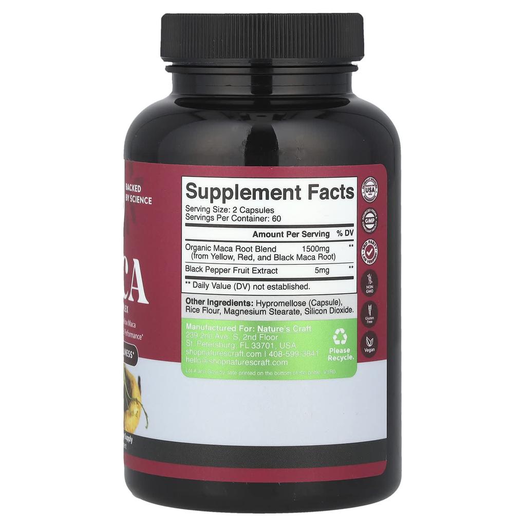 Nature'S Craft, Women's Wellness, Maca Root Complex, 120 Capsules