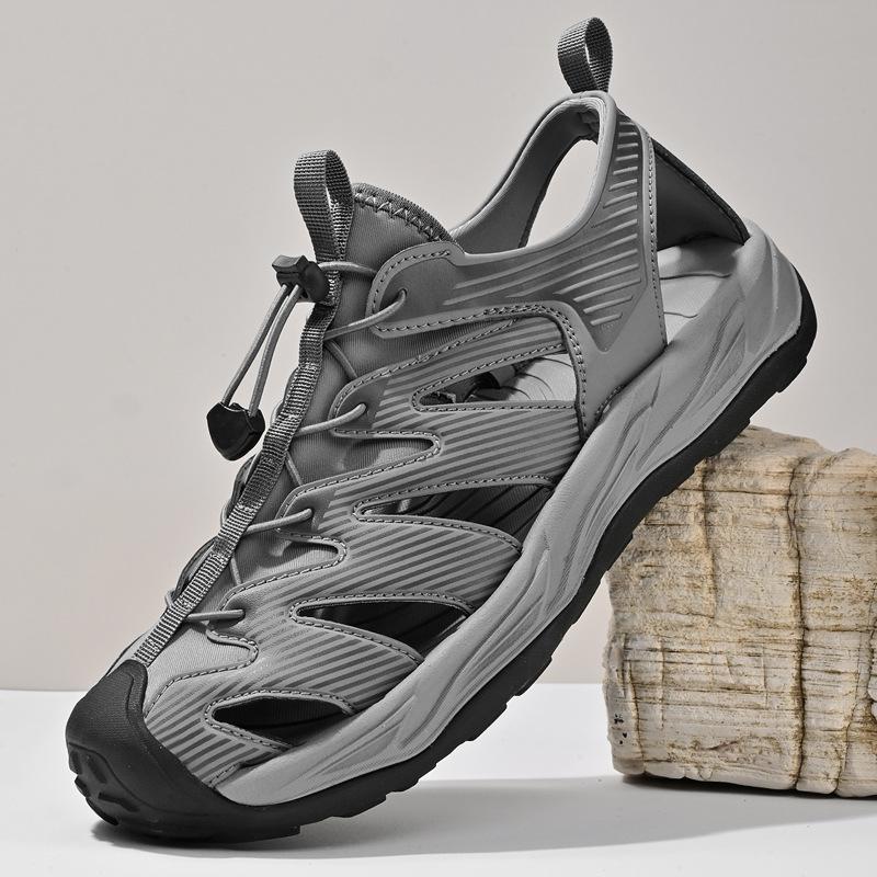 2025 new summer men's bag head sandals breathable explosion casual large size beach shoes hollow cool slippers