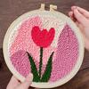 Top Quality DIY Punch Needle Embroidery Kit with Yarn Hoop Decorative Fabric for Home Decor And Crafting Punch Needle Supplies