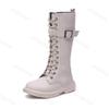 Autumn/Winter  Girl Boots   Platform Zipper Knee-High Boots Soft Plush Warm Buckle Up Outdoor Kids High Boots