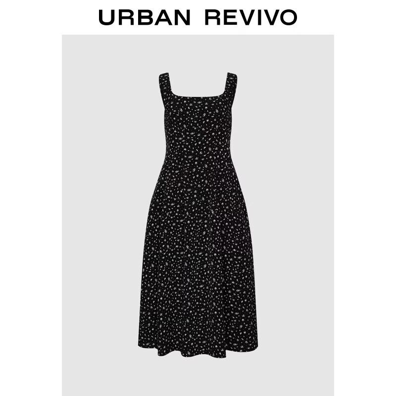 UR2026 Women s Color-Block Floral U-Neck Camisole Dress XS