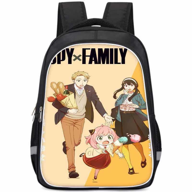 Geräumiger Spy Family Rucksack für Kinder Leichte Oxford-Stoff Schultasche