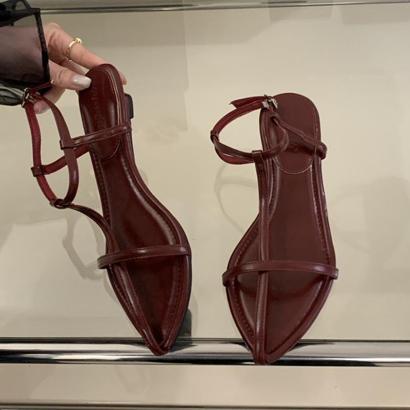 Fashion SUOJIALUN 2025 Summer New Brand Women Sandal Shoes Fashion Narrow Band Ladies Gladiator Shoes Low Wedge Heel Dress Slides Shoes