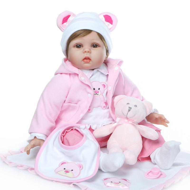 Adorable 22-inch Reborn Baby Girl Doll With Soft Silicone Vinyl And Handmade Features