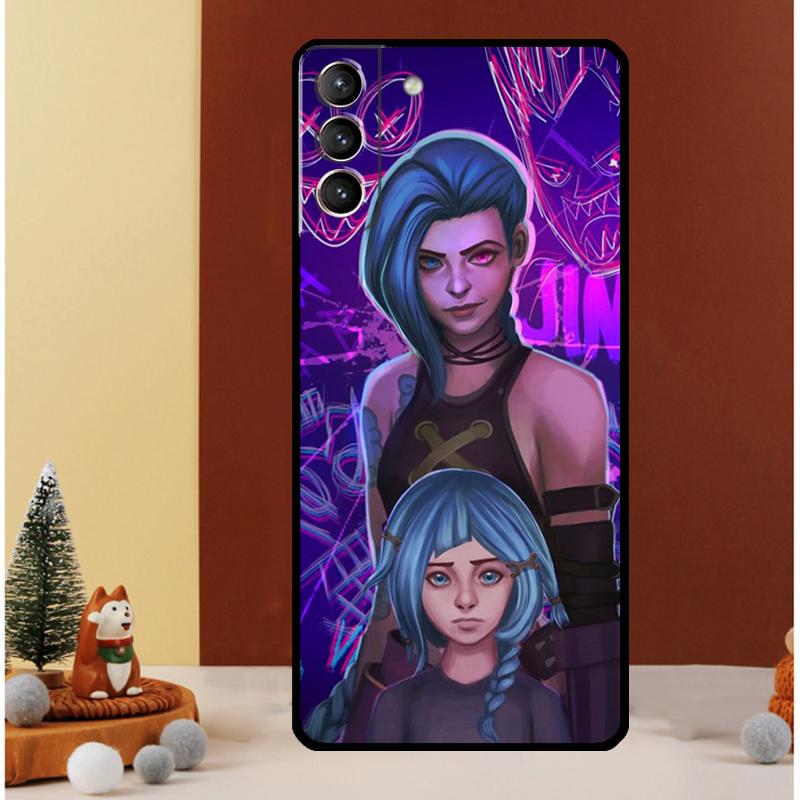 Anime Arcane Jinx Case For Samsung Galaxy S23 S24 Ultra S8 S9 S10 S22 Plus Note 10 20 Ultra S20 S21 FE Cover