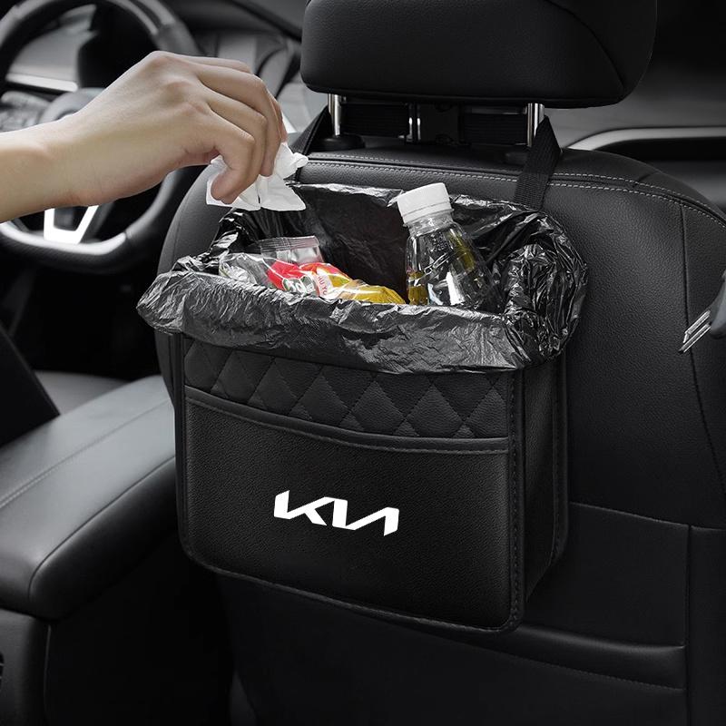 BTSOM1 Leather Car Interior Seat Back Storage Organizer Box For Kia KN Sportage GT Line Ceed Picanto Cerato Seltos Soul Rio Accessories