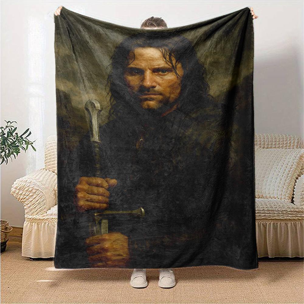 1pc sword warrior Flannel Blanket Soft Warm Throw for Home, Office, Travel, All-Season Cozy Bedding GiftL1297