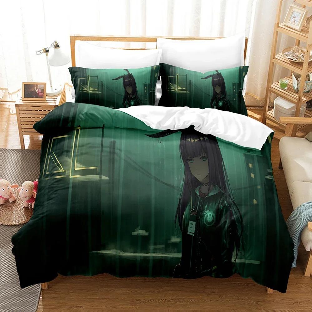 

Classic Breathable Twin Full Queen King Fashion Anime 3D Arknights Sets With Bedclothes Bed Polyester customizable Quilt Comforter (quilt)-EU Single(135*200cm)3pcs