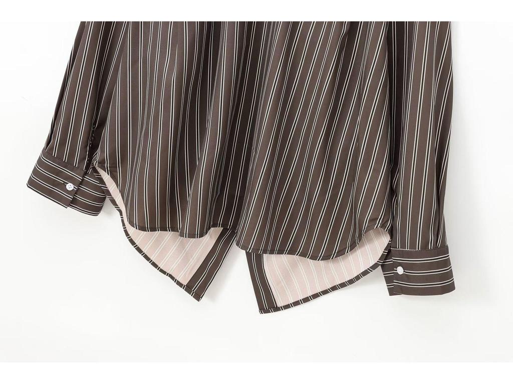 European & American Style Women's Long Sleeve Batwing Striped Shirt