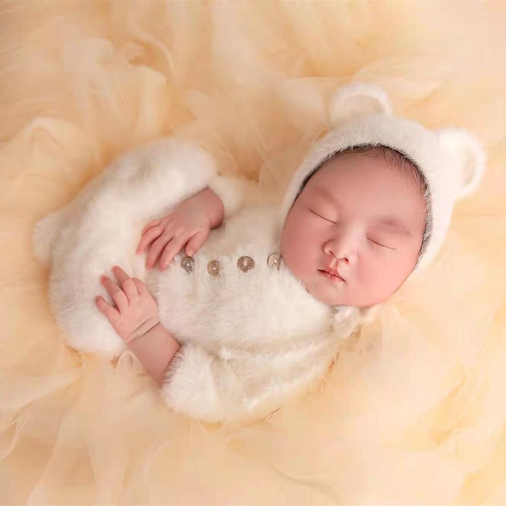 Baby Soft Knit Bear Onesie & Hat Set