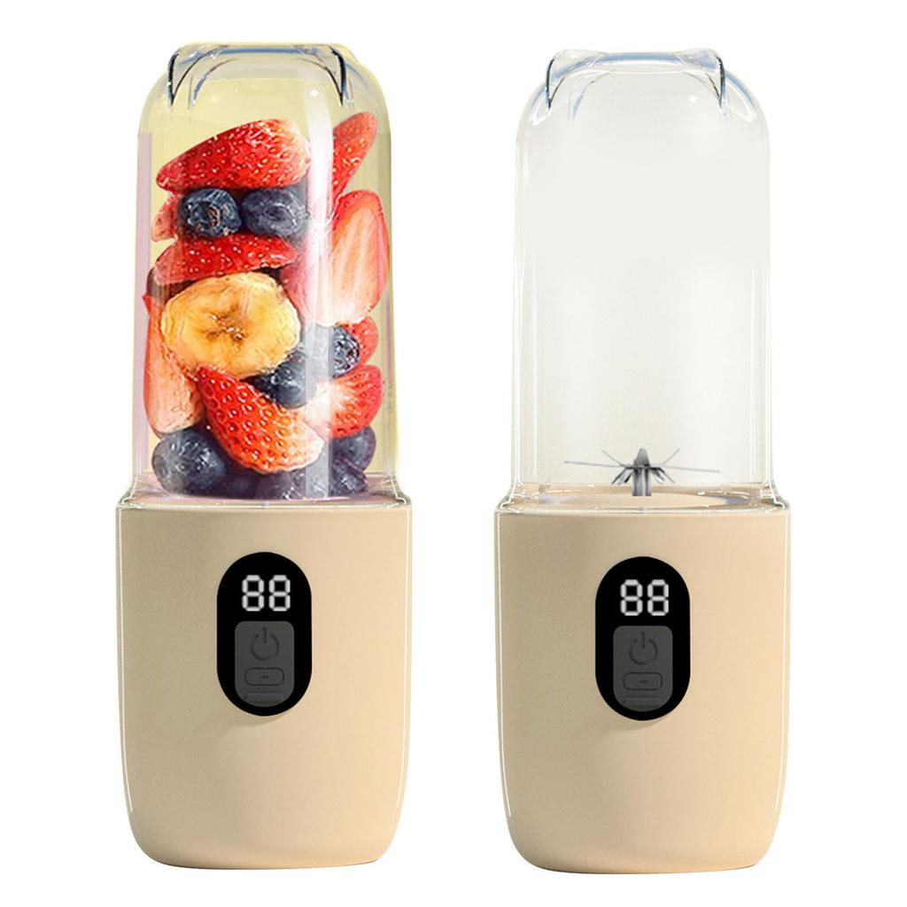 Portable Blender 40W 500ml 20800RPM USB Rechargeable Travel Mini Juicer Cup Fruit Mixer for Gym Home Office Apricot