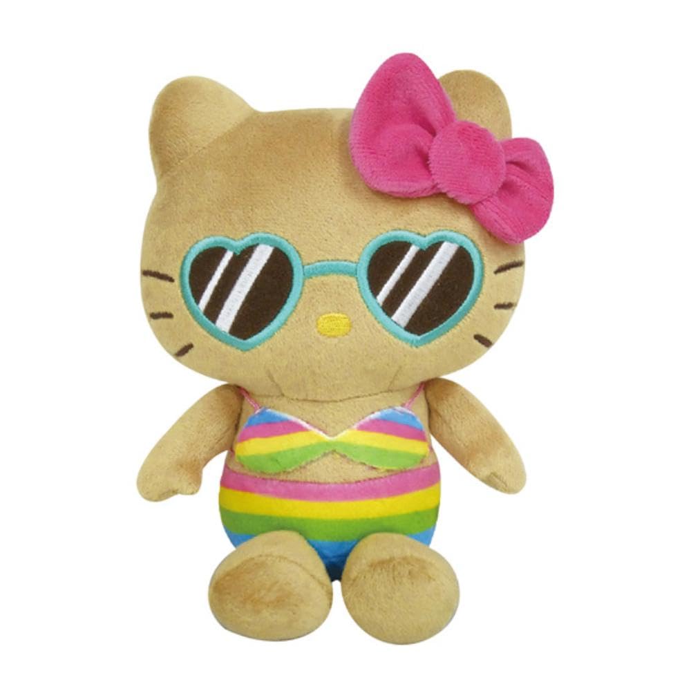 K Company Hello Kitty (Suntan Series) Sitting Plush Toy with Sunglasses, KTHI-ON-SU, H19 X W14 X D9.5cm