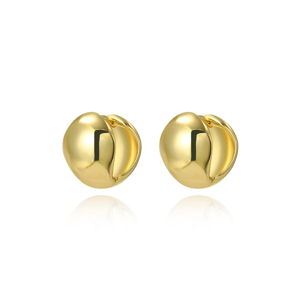 Minimalist Smooth Hollow Round Semi-Circular Earrings for Women