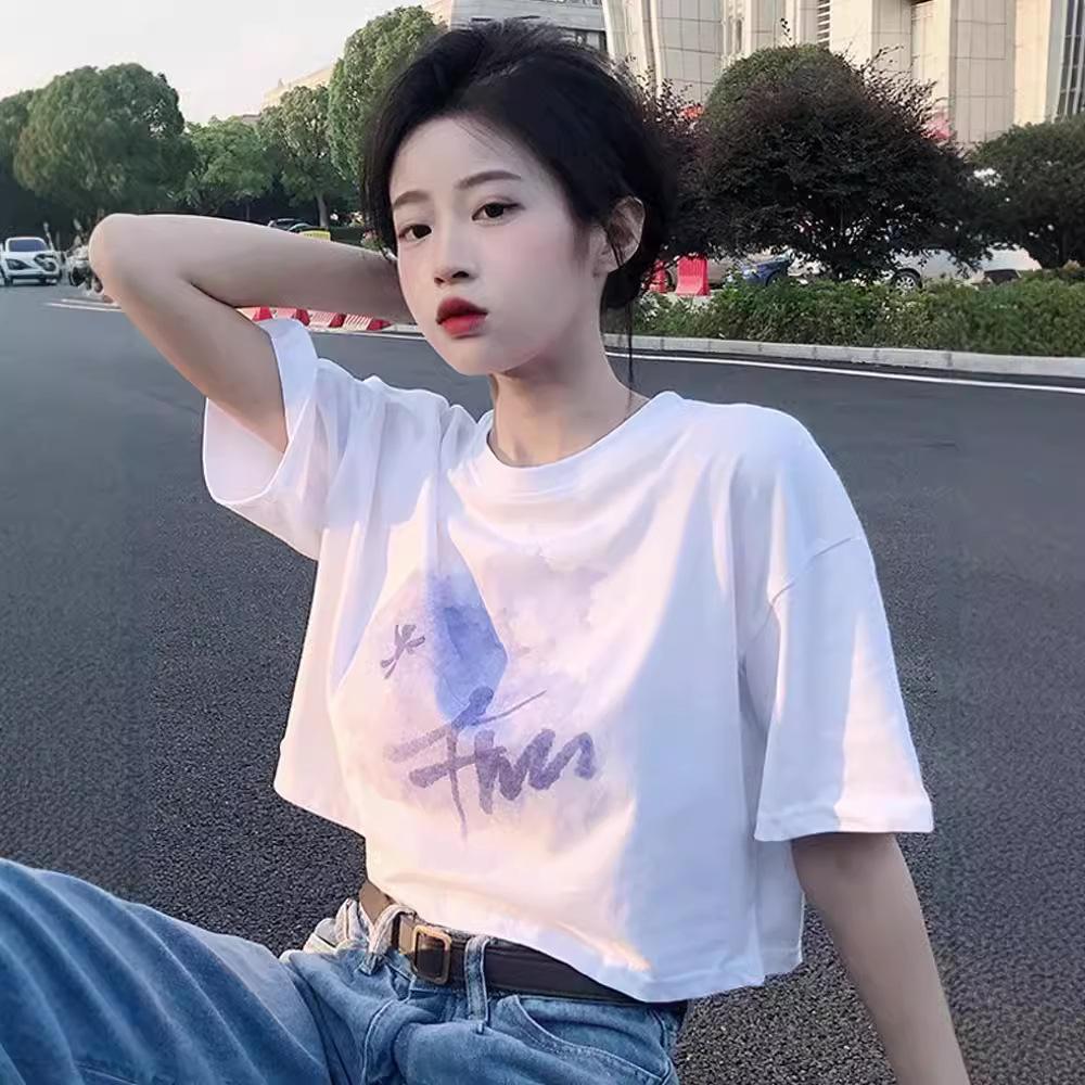 Age-reducing short-sleeved t-shirt short-sleeved t-shirt women's summer new round neck small fresh small top
