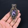 Salbei-Amethyst-Edelstein, reiner Kupferdraht, umwickelt, handgefertigter Anhänger-Schmuck für Sie