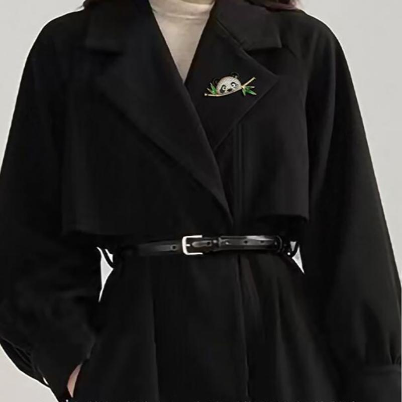 Corsaj de broșă cu animale din bambus, panda delicată, pentru femei, broșă emailată, accesorii pentru îmbrăcăminte, cadouri