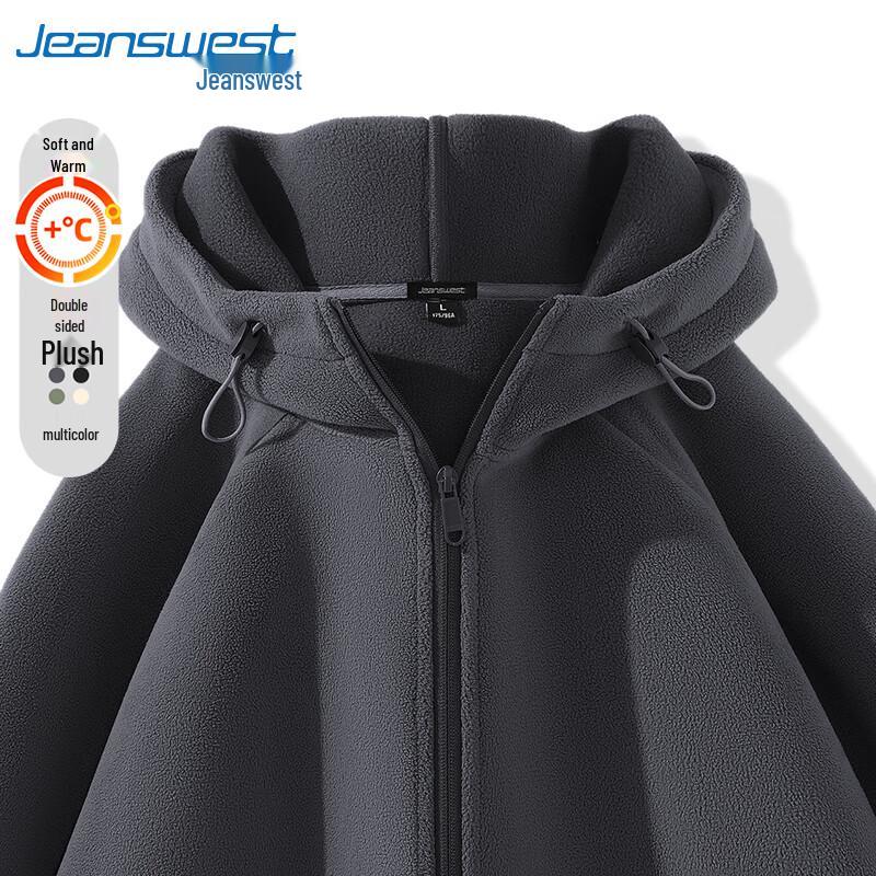 

Jeanswest Men s Winter Fleece Lined Hooded Jacket L
