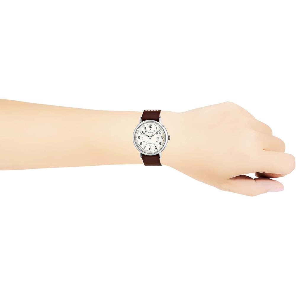 TIMEX Weekender Men's Quartz Watch with Brass and Calfskin Leather, T2P495 [Authentic]