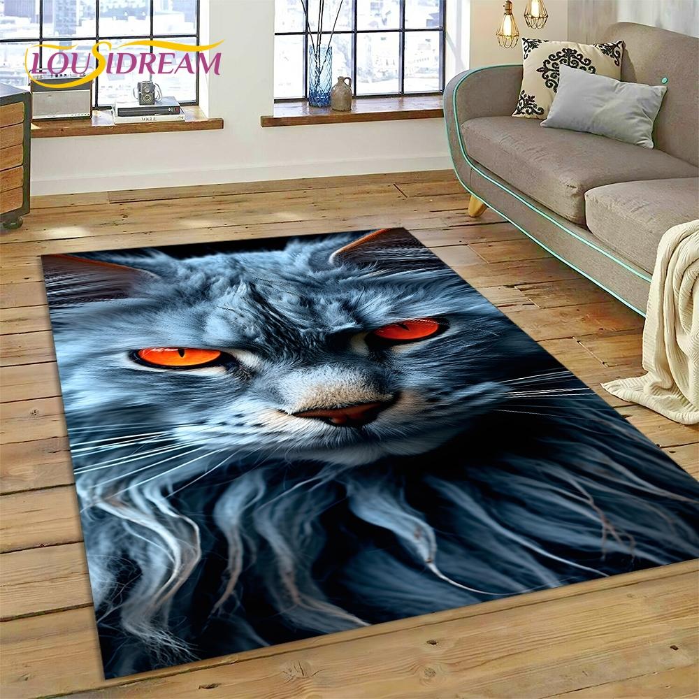 3D Persian Cat,Cute Calico Cat,Ragdoll Cartoon Rug Carpet for Living Room Bedroom Home Decor,Non-slip for Sofa  Doormat Gift Kid