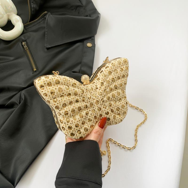 2025 New Fashion Trend Fashion Fashion Dinner Bag Femininity Box Messenger Bag Butterfly Bag Chain Bag