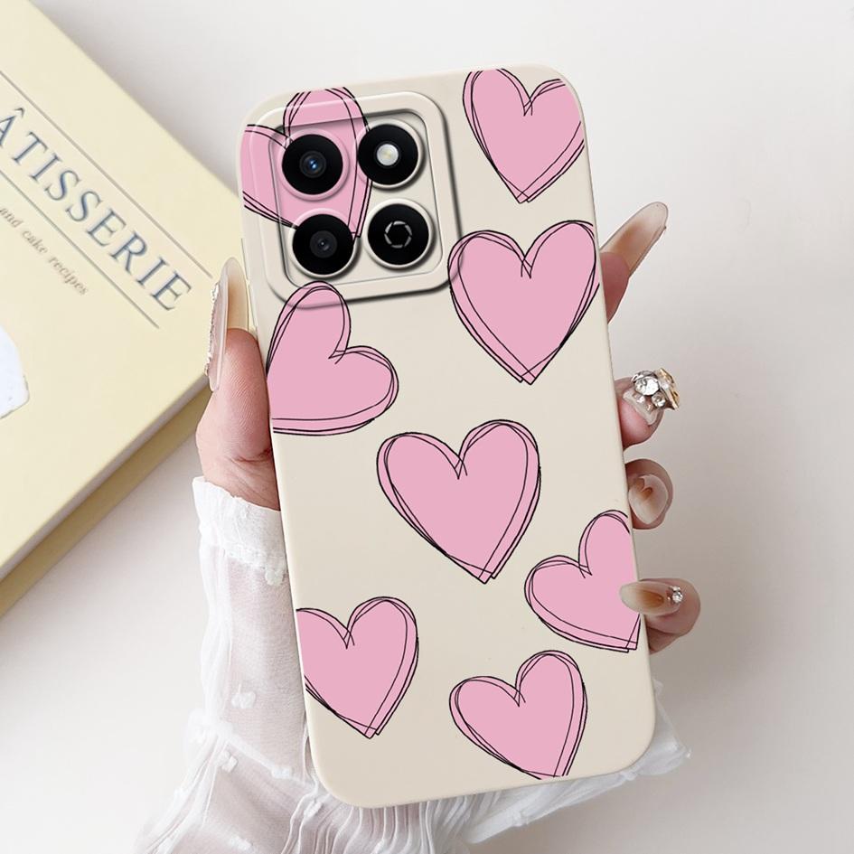 For Honor X7c 4G Case ALT-LX2 Shockproof Cover Sweet Girls Love Heart Soft Liquid Silicone Phone Cases For Honor 200 Smart Coque