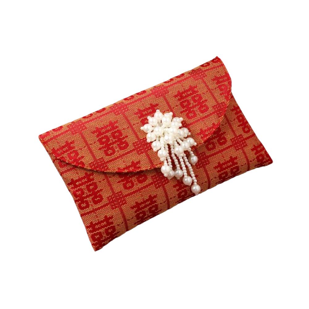Magnetic Snap New Year Gift Bag Traditional Lucky Money Packet Red Wallet Wedding Ceremony