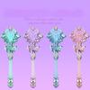 Transparent Crystal Butterfly Magic Wand Toys with Light Music Girls Play House Birthday Gift Cute Princess Luminous Magic Wand