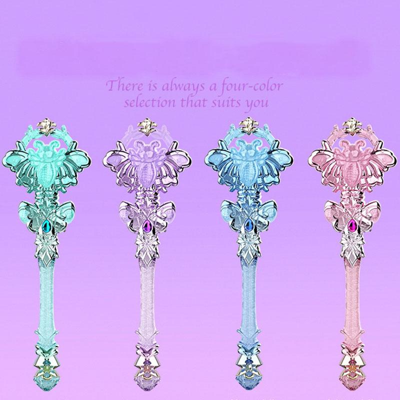Transparent Crystal Butterfly Magic Wand Toys with Light Music Girls Play House Birthday Gift Cute Princess Luminous Magic Wand