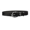 Men's Skull Buckle Waist Belt Gothic Adjustable Wide Waistband PU Leather Waist Strap for Casual Outfit and Street Wear