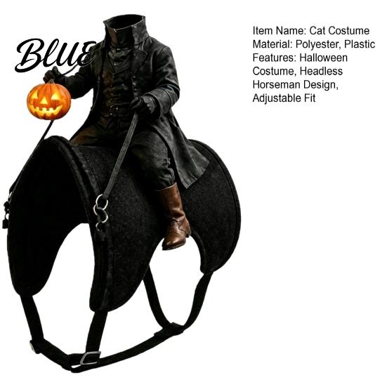 Festivalové oblečení pro mazlíčky Doplňky Bezhlavý jezdec Kočičí kostým Halloween 3D Zábavný jezdecký outfit s dýní Svátek pro psy Lucerna Nastavitelný