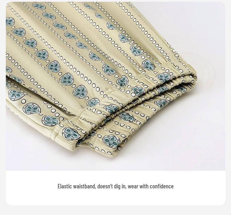 2025 Women's Lycra Cotton Pajama Set - Long Sleeve & Pants for Spring/Autumn, Wearable Outside & Cozy for Home