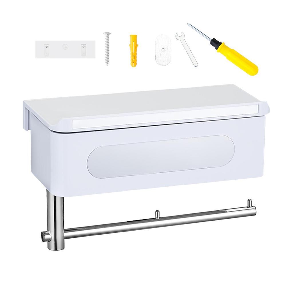 Roll Paper Storage Rack, Tissue Roll Holder, Tissue Box, Bathroom Washroom