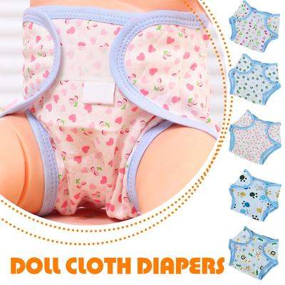 Cartoon Stoffen Luiers Voor 17-20 inch Pop Baby Wasbaar Potje Herbruikbare Luier Verstelbare Broek C C5K2