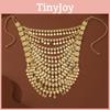 Gold Alloy Coin Pendant Necklace With Multilayer Tassels For Women Summer