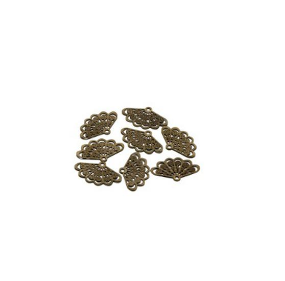 

14x23мм Медный с покрытием 7-цветный веерообразный цветок, Ювелирный аксессуар в старинном стиле, Чистая медь, Полый, Сохраняющий цвет, Сделай сам ручной работы. 50 pcs/pack (23.5x14.5mm, hole 1.6mm) 22g