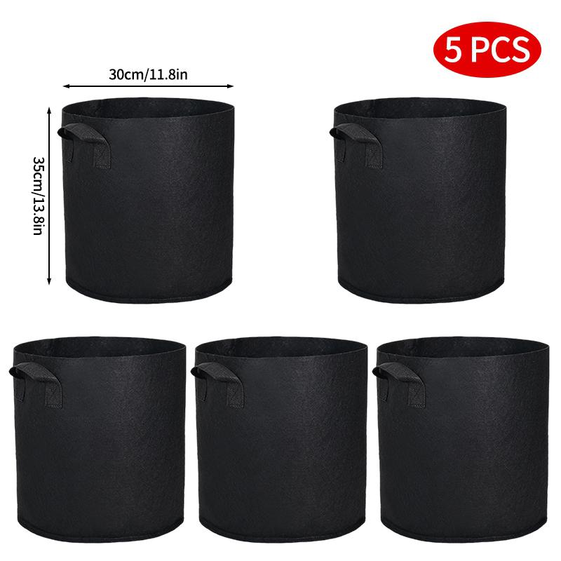 5Pcs 3-50 Gallons Grow Bags Non-Woven Fabric Plant Pots With Handle Garden Planting Bag For Tomato, Potato, Strawberry, Flowers Set