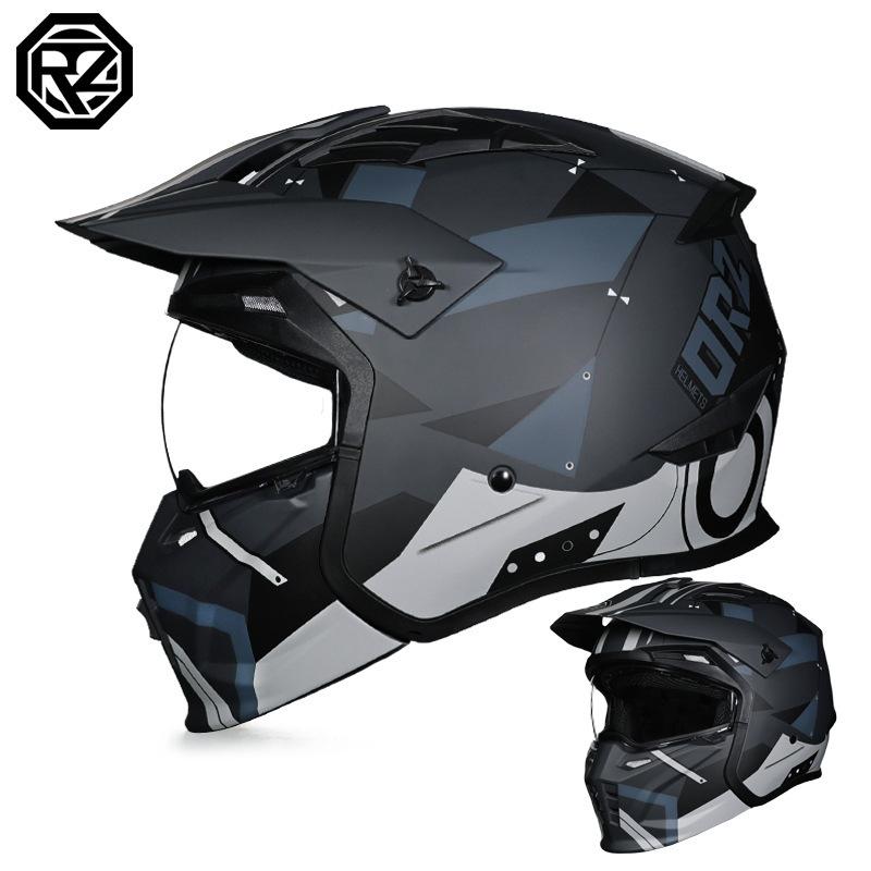 

Летний мотоциклетный шлем мужской и женский ретро шлем-комбинация уличного бойца полушлем полнолицевой шлем локомотивный четырехсезонный XXL