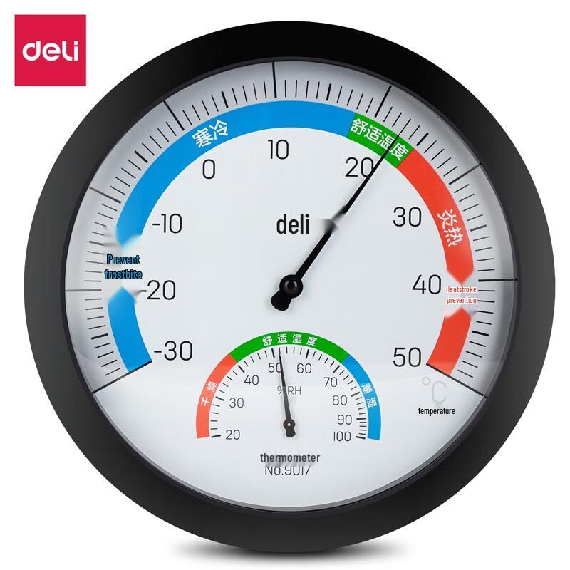 Deli 9017 Large Indoor/Outdoor Thermometer & Hygrometer