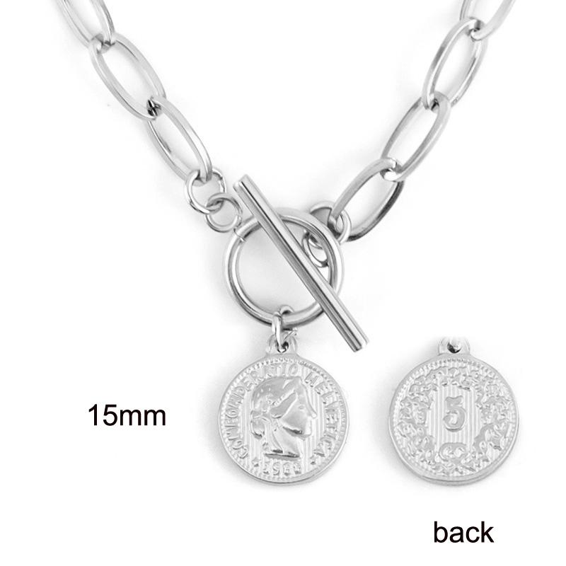 Stainless Steel Summer NECKLACE For WOMEN lucky Coin Penny Long CHOKER GOLD COLOR PENDANT collares de moda Boho Collier