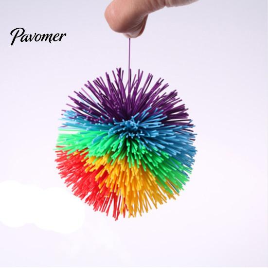 Stress Relief Ball 1/2/10/15Pcs Silicone Monkey Stringy Anxiety Colorful Sensory Portable Bounce Travel Rainbow Fidget Bouncy Pom Party Favors