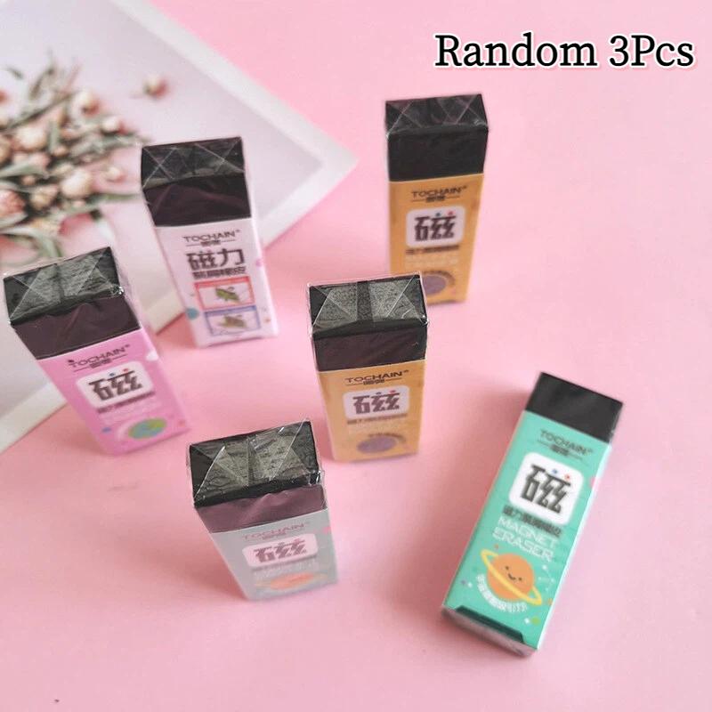 1/3pcs Eco-Friendly Magnet Rubber Magnetic Eraser Children Fun Eraser For Primary School Students Clean Eraser School Stationery