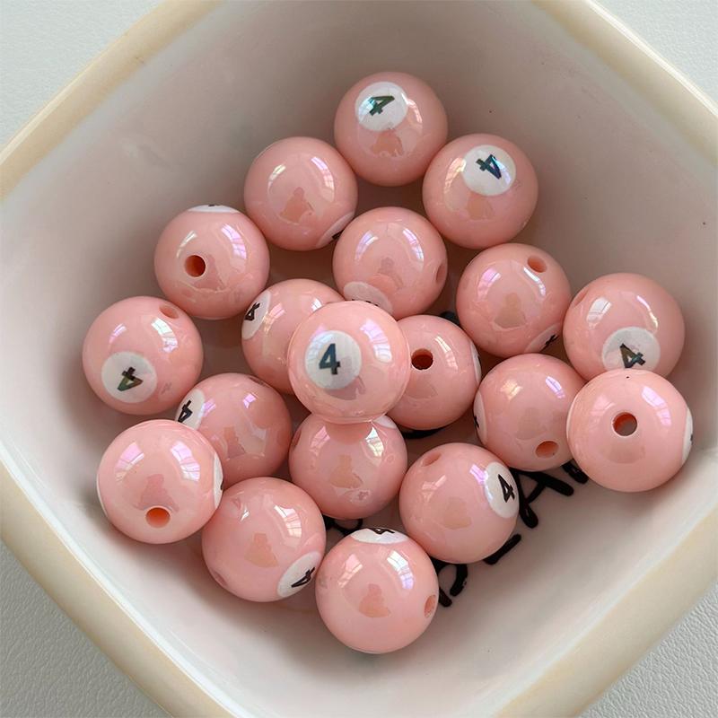 1Pc 16Mm Round Acrylic Big Hole Billiards Ball Loose Spacer Beads For Jewelry Making Diy Handmade Bracelet Findings