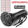 Heavy Duty Self-Locking Nylon Cable Ties 5x200 5x500mm Black, Weatherproof Zip Ties for Electrical Industrial Home Use,Bulk Pack