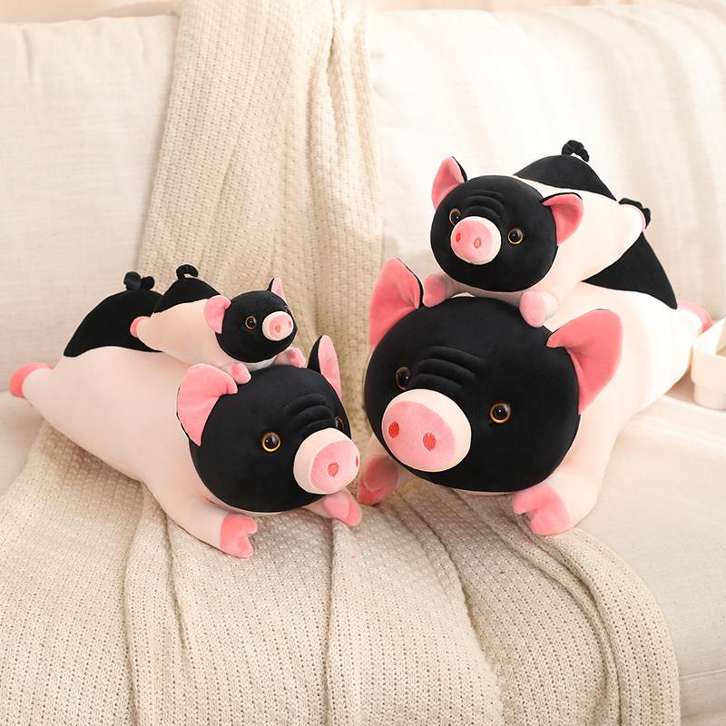 Simulation Black Pink Pig Animal Plush Stuffed Doll Fragrant Pig Doll Plush Toy Soft Stuffed Animal for Kid Birthday Gift